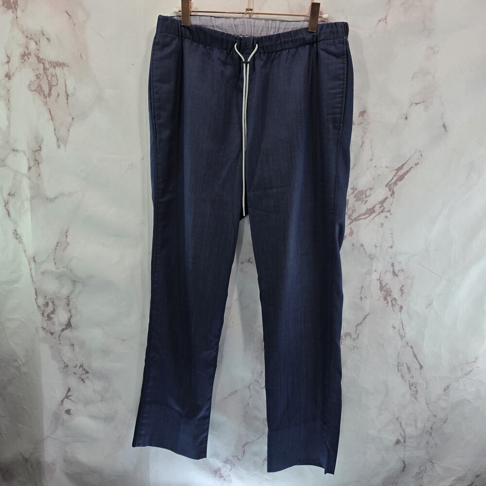 Steven Alan Pants Mens Medium Blue Straight Chino Crop Silk Indigo Chambray
